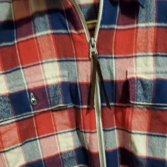 VINTAGE Chaps  ZIP FRONT Plaid Long Sleeve SHACKET SZ Large - Picture 3 of 4